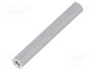 Screwed spacer sleeve; 55mm; Int.thread: M4; hexagonal; aluminium DREMEC