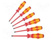 Kit: screwdrivers; insulated; Torx®; 1kVAC; Kraftform-100 VDE WERA