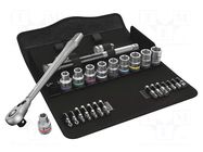 Wrench-set; socket spanner; Mounting: 1/2"; Zyklop; 28pcs. WERA