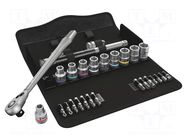 Wrench-set; socket spanner; Mounting: 1/2"; Zyklop; 28pcs. WERA