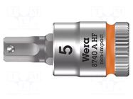 Socket; Hex Plus key,socket spanner; HEX 5mm; 1/4"; Zyklop WERA