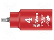 Socket; hex key,insulated,socket spanner; HEX 4mm; 3/8"; 1kV WERA