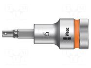 Socket; Hex Plus key,socket spanner; HEX 5mm; 1/2"; Zyklop WERA