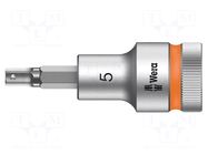 Socket; Hex Plus key,socket spanner; HEX 5mm; 1/2"; Zyklop WERA