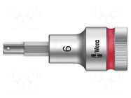 Socket; Hex Plus key,socket spanner; HEX 6mm; 1/2"; Zyklop WERA
