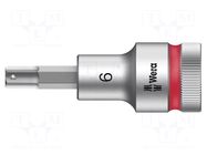 Socket; Hex Plus key,socket spanner; HEX 6mm; 1/2"; Zyklop WERA