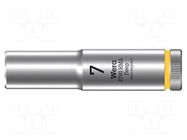 Socket; 6-angles,socket spanner; HEX 7mm; 1/4"; 8790 HMA Deep WERA