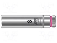 Socket; 6-angles,socket spanner; HEX 8mm; 1/4"; 8790 HMA Deep WERA