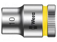 Socket; 6-angles,socket spanner; HEX 10mm; 3/8"; Zyklop WERA