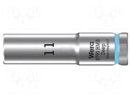 Socket; 6-angles,socket spanner; HEX 11mm; 3/8"; 8790 HMB Deep WERA