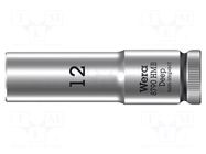 Socket; 6-angles,socket spanner; HEX 12mm; 3/8"; 8790 HMB Deep WERA