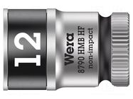 Socket; 6-angles,socket spanner; HEX 12mm; 3/8"; Zyklop WERA