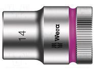 Socket; 6-angles,socket spanner; HEX 14mm; 1/2"; 37mm; Zyklop WERA