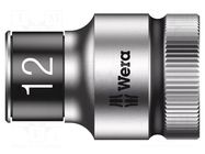 Socket; 6-angles,socket spanner; HEX 12mm; 1/2"; Zyklop WERA