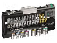 Kit: socket bits; Overall len: 25mm; case; 38pcs. WERA