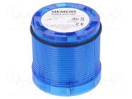 Module: light signaller; blue; LED; 230VAC; IP65; Ø70x65.5mm; 8WD44 SIEMENS