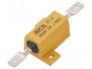 Resistor: wire-wound; with heatsink; screw; 12Ω; 25W; ±5%; 6.3mm ARCOL