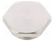 Stopper; M25; 1.5; IP68; brass; Plating: nickel; V-NE-Ms; Seal: FKM HUMMEL