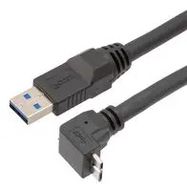 USB CABLE, 3.0 A PLUG-R/A MICRO B PLUG