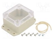 Enclosure: multipurpose; X: 60mm; Y: 65mm; Z: 40mm; with fixing lugs HAMMOND