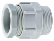 Cable gland; PG9; IP54; polyamide; grey; DIN 46320-A-FS HUMMEL