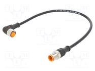 Connection lead; M12; PIN: 4; 0.3m; plug; 4A; -25÷80°C; IP67; 30VDC LUTRONIC