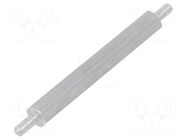 Screwed spacer sleeve; 40mm; Ext.thread: M2,5; hexagonal DREMEC