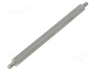Screwed spacer sleeve; 70mm; Ext.thread: M3; hexagonal DREMEC