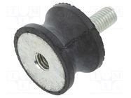 Vibration damper; M8; Ø: 30mm; rubber; L: 20mm; Thread len: 23mm ELESA+GANTER