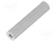 Screwed spacer sleeve; 30mm; Int.thread: M3; hexagonal; aluminium DREMEC