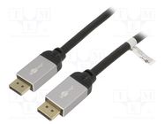 Cable; DisplayPort 1.2; DisplayPort plug,both sides; PVC; Len: 3m Goobay