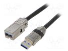 USB 3.0 A/A socket; 22mm; har-port; -25÷70°C; Ø22.3mm; IP20 HARTING