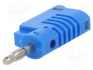 Plug; 4mm banana; 36A; 30VAC; 60VDC; blue; non-insulated; 57.2mm ELECTRO-PJP