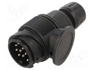 Connector: automotive; plug; for cable; PIN: 13; Type: short; 12VDC 