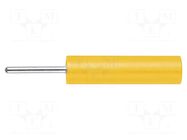 Connector: 4mm banana; socket; 20A; 1kV; 38mm; yellow; 10mΩ SCHÜTZINGER