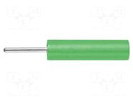 Connector: 4mm banana; socket; 20A; 1kV; 38mm; green; nickel plated SCHÜTZINGER