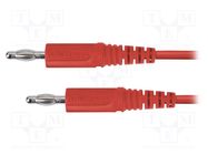 Test lead; 70VDC; 33VAC; 16A; banana plug 4mm,both sides; red SCHÜTZINGER