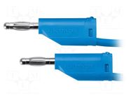 Test lead; 70VDC; 33VAC; 16A; banana plug 4mm,both sides; blue SCHÜTZINGER