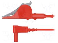 Test lead; 32A; angular banana plug 4mm x2,crocodile clip; red SCHÜTZINGER