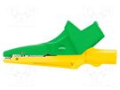 Crocodile clip; 12A; 600VDC; yellow-green; Grip capac: max.20mm SCHÜTZINGER