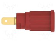 Connector: 4mm banana; socket; 24A; 1kV; red; gold-plated; 34mm SCHÜTZINGER