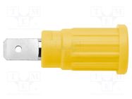 Connector: 4mm banana; socket; 32A; 1kV; yellow-green; 34.8mm; 5mΩ SCHÜTZINGER