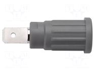 Connector: 4mm banana; socket; 32A; 1kV; grey; nickel plated; 5mΩ SCHÜTZINGER