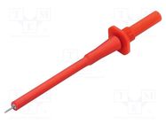 Probe tip; 1A; red; Socket size: 2mm; Plating: nickel plated; 15mΩ SCHÜTZINGER
