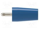 Adapter; 4mm banana; 32A; blue; 40.4mm; nickel plated SCHÜTZINGER