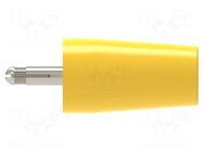 Connector: 4mm banana; adapter; 32A; yellow; 40.4mm; nickel plated SCHÜTZINGER