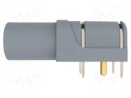 Connector: 4mm banana; socket; 24A; 1kV; grey; gold-plated; PCB SCHÜTZINGER