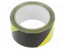 Tape: warning; yellow-black; L: 66m; W: 50mm; self-adhesive MEDID