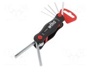 Wrench-set; hex key; Chrom-vanadium steel; with fixing lugs WIHA