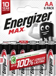 Алкалиновая батарейка LR6 (AA) 1.5V E91 2900mAh MAX Energizer 6шт блистер